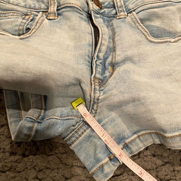 American Eagle Light Washed Jean Shorts Sz 0 - Picture 4 of 12